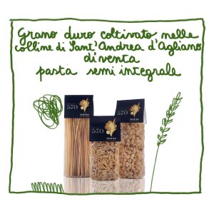 Grano duro coltivato nelle colline di Sant'Andrea d'Agliano diventa pasta semi integrale